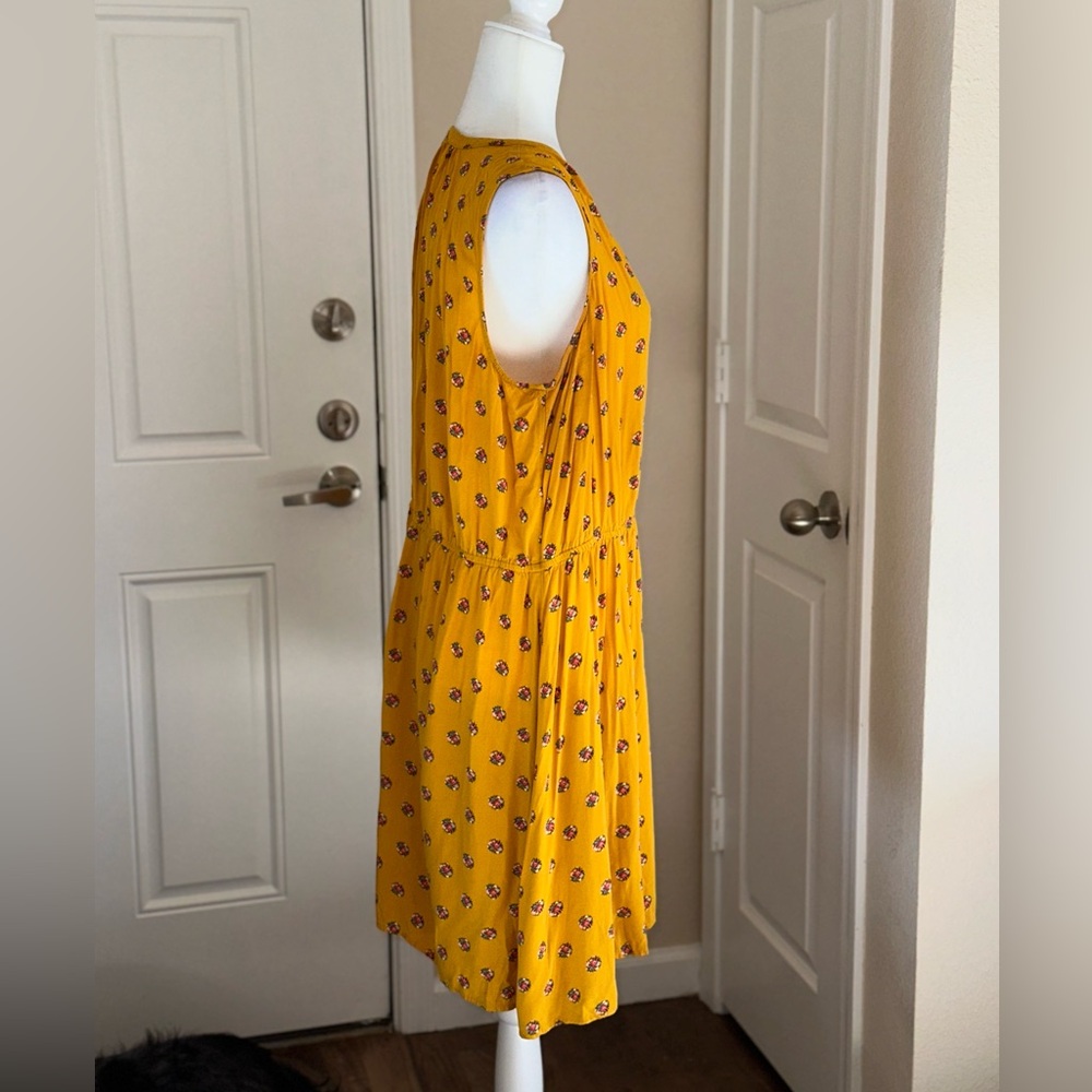 Old Navy Yellow Mustard Floral Dress Size XL - Picture 3 of 6
